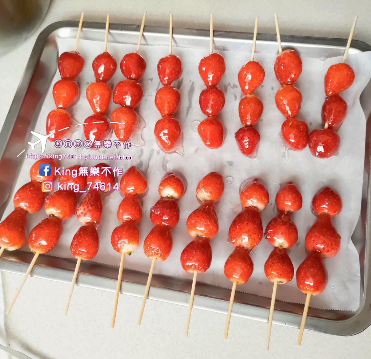 ［DIY食譜］草莓糖葫蘆🍓 | 簡單做3撇步在家DIY不失敗 | 草莓控吃好吃滿😋