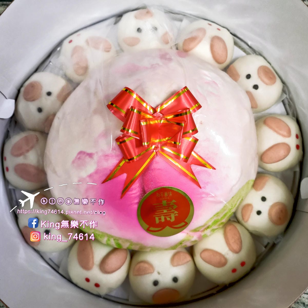 ［宅配 美食］和平壽桃 | 12吋御守造型子母桃 | 超浮誇+巨無霸壽桃 | 迷你可愛造型壽桃 | 口感鬆軟香甜不膩口 | 浮誇系慶生首選